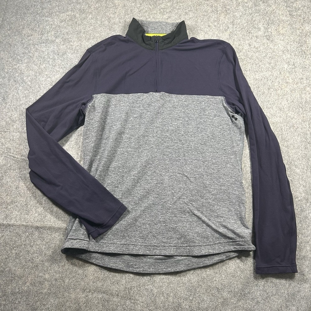 Lululemon Sprint Zip Heathered Gray Jacket Mens M 1/4 Zip Performance Workout